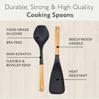 Spatula Spoon 2-Pack, Silicone Cooking Spoon - Image 5