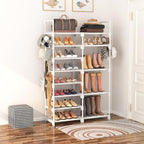 ROJASOP White Shoe Rack, Tall Metal Shoe Rack Organizer - Image 2