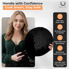 Splatter Screen for Frying Pan | USA Brand | 13-Inch Black, Fit Pans Silicone - Image 6