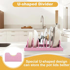 MinBoo Bamboo Pot Lid Organizer Pot Lid Holder, Pot and Pan Organizer Drawer - Image 2