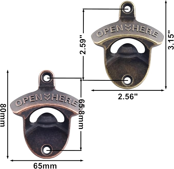 24 PCS Beer Opener Wall Mounted Bulk, Antique Copper Bronze Wall Bottle Opener - Image 5