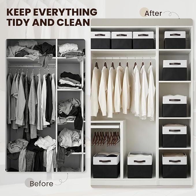 Criusia 6 Pack Closet Organizers and Storage Bins, Cute Dorm Room Essentials - Image 6