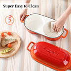 Cast Iron Bread Pan with Lid, Mini Enamel Sourdough Baking Dutch Oven Pot - Image 6