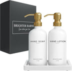 Luxury Glass Soap and Lotion Dispenser Set - Image 8