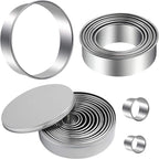 Round Cookie Cutters Set 12 Pieces Bistcuit Cookie Cutters Circle Pastry by Winerming