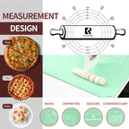 Silicone Baking Mat 20"L x 28"W, Extra Thick Dough Rolling Pad - Image 2