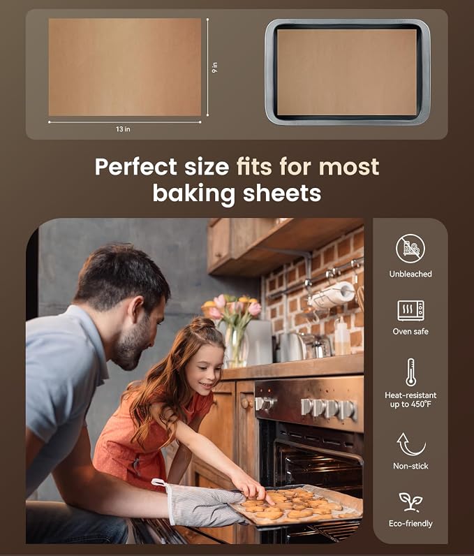 300 Pcs Parchment Paper Sheets, 9x13 In Non-Stick Precut Baking Parchment - Image 2