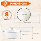 Homikit 3 Quart Saucepan with Lid, Enameled Cast Iron Saucepan - Image 2