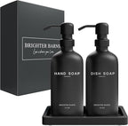 Black Glass Hand and Dish Soap Dispenser Set by Brighter Barns - Image 8
