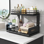 Under Sink Organizer Upgrade To Professional Rails, 2-Tier Dual Pull Out - Image 5