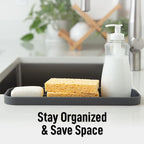 Zulay Kitchen Large Silicone Sponge Holder – Flexible Sink Organizer Tray - Image 6