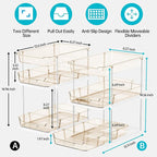 Delamu 2 Pack 3-Tier Bathroom Under Sink Organizers and Storage, Pull Out Clear - Image 2