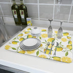 Lemon Dish Drying Mat for Kitchen Counter Spring Summer Microfiber Absorbent - Image 6