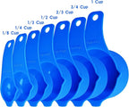 Blue Measuring Cups and Spoons Set 15, 7 Plastic Measuring Cup Set, 7 Spice - Image 2