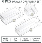 STORi SimpleSort Drawer Organizer Bins 6 pc Set, Bathroom Organizers and Storage - Image 2