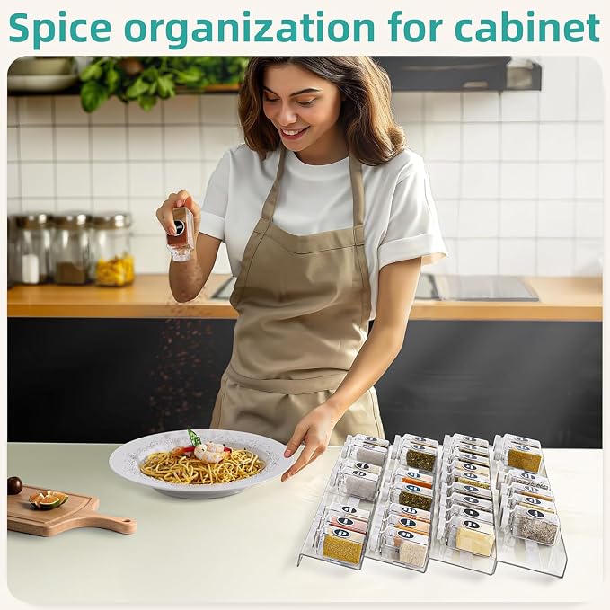 MIUKAA Acrylic Spice Drawer Organizer, 2 Tier - Image 7