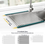 Tomorotec Stainless Steel Roll Up Dish Drying Rack, Foldable Over The Sink - Image 4