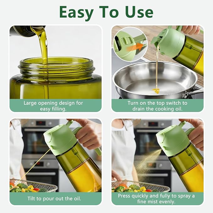 2-Pack Olive Oil Sprayer & Dispenser Bottle - Image 4