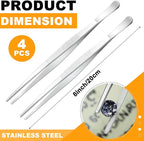 Yaomiao 4 Packs Bar Tweezers Long Garnish Tongs Bar Tweezers Stainless Steel - Image 2
