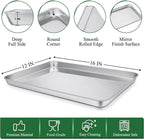 P&P CHEF 16 Inch Baking Sheet and Rack Set, Stainless Steel Cookie Sheets Oven - Image 2