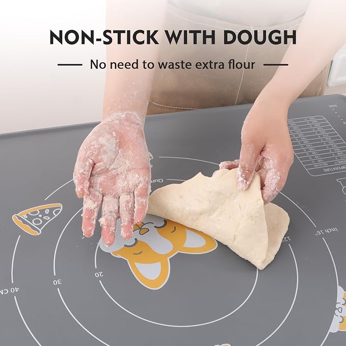 Ourokhome Silicone Baking Mat Sheet and Pastry Dough Cutter, 0.5 Inch Thick 32" - Image 3