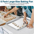 TeamFar Baking Sheet Pan, 6 Pack Stainless Steel Half Size Baking Pans Set - Image 5