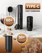 CIRCLE JOY 5-in-1 Electric Wine Bottle Opener Set, Rechargeable Wine Opener Kit - Image 5