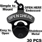30 PCS Stainless Bottle Opener Wall Mount Black Bulk Beer Soda Cap Opener - Image 2