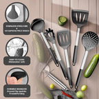 Silicone Cooking Utensils Set Utensil: 40 Pcs Black Stainless Steel Cookware Set - Image 6