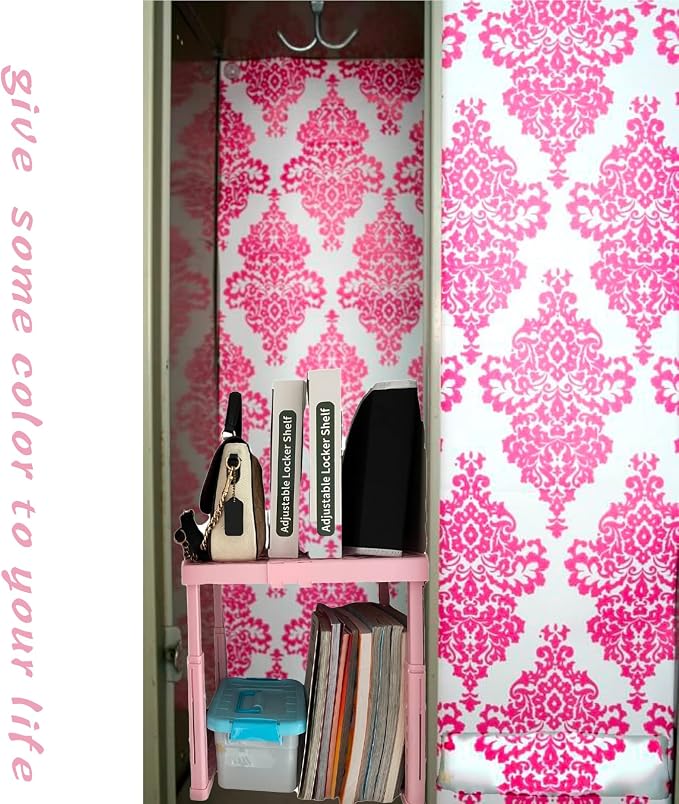 Svartur Adjustable Locker Shelf Pink Height and Width Adjustable Locker - Image 2