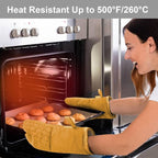 KEGOUU Oven Mitts and Pot Holders 6pcs Set, Kitchen Oven Glove High Heat - Image 5