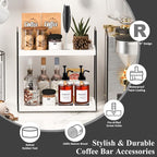 Countertop Coffee Station Organizer, 2 Tier Large Coffee Bar Organizer - Image 6