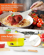 Cooking Spoon and Rice Scooper for Nonstick Cookwares, Wood Handle Spoon for - Image 3