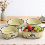 2 Pack Ceramic Baking Dish, 6.7-inch Vintage Fish Design Square Baking Dishs - Image 3