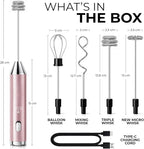 Zulay Kitchen Metal Rechargeable Milk Frother, 3 Whisk Attachments Handheld - Image 7