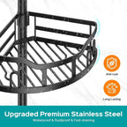 HAMITOR Corner Shower Caddy Tension Pole: Rustproof Stable 4-Tier Bathroom - Image 5