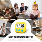 2 Pack Digital Kitchen Timer for Cooking Big Digits Loud Alarm Magnetic Backing - Image 5