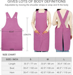 ELEZAY Aprons for Women with Pockets Plus Size Comfort Cross Back No Tie Cotton - Image 5