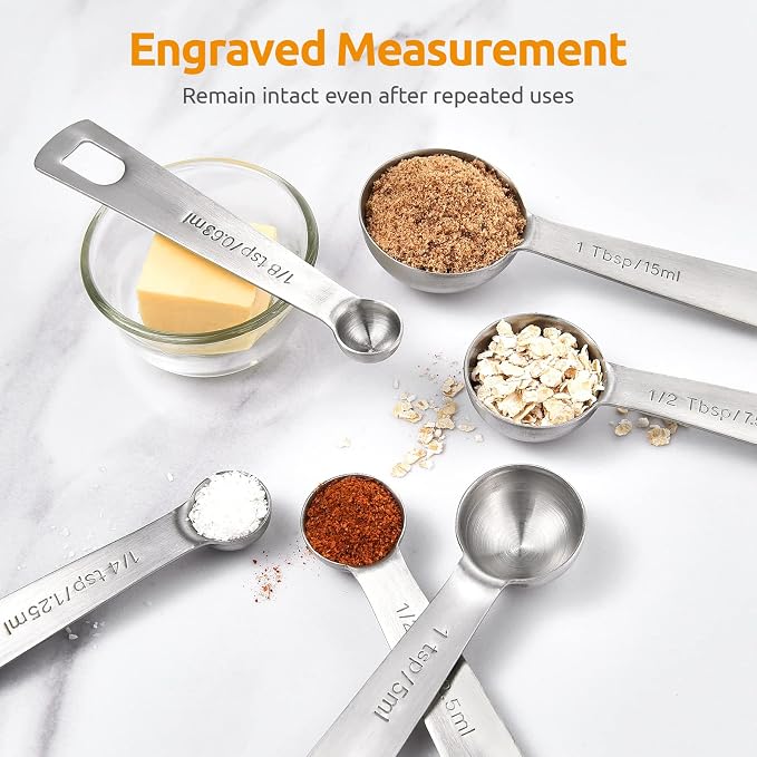 Measuring Spoons: U-Taste 18/8 Stainless Steel Measuring Spoons Set of 9 Piece: - Image 4