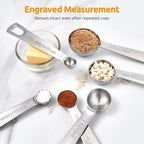 Measuring Spoons: U-Taste 18/8 Stainless Steel Measuring Spoons Set of 8 Piece: - Image 4