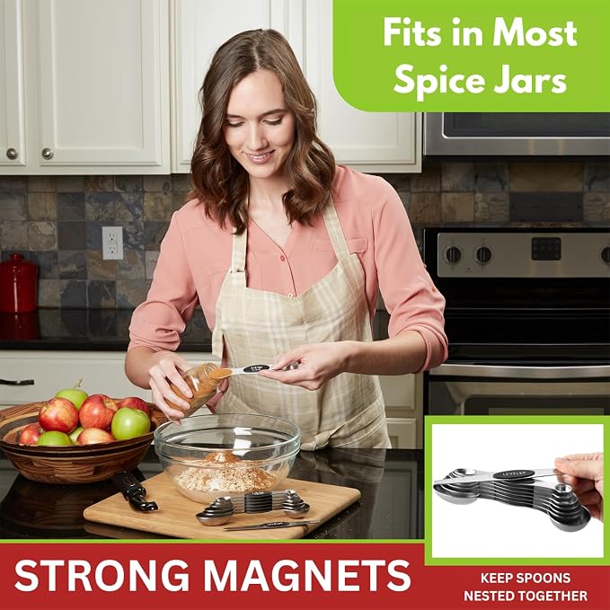 Spring Chef Stainless Steel Magnetic Measuring Spoons Set - Image 2