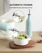 Sweejar Large Ceramic Olive Oil Dispenser Bottle, Opaque Oil Cruet Protects to - Image 4