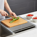 Roll Up Dish Drying Rack Over Sink, 17.5" x 15.2" Foldable SUS304 Stainless - Image 9