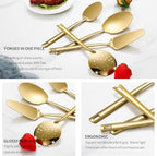 Lazycorner Cooking Utensil Set 11 Pcs Stainless Steel Kitchen Utensils Set Wok - Image 3