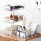 Fabspace Pull-Out Home Organizers, 2 Tier Clear Bathroom Organizer - Image 5