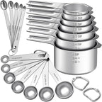 EWFEN Measuring Cups and Spoons Set, 7 Stainless Steel Nesting Measuring Cups & by EWFEN