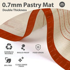 Silicone Baking Mat, Pastry Rolling Sourdough Baking Mat Supplies - Image 3