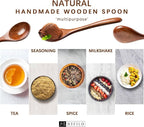 2 PCS Wooden Spoons for Honey, 6.7 inch Small Wooden Spoons - Image 4