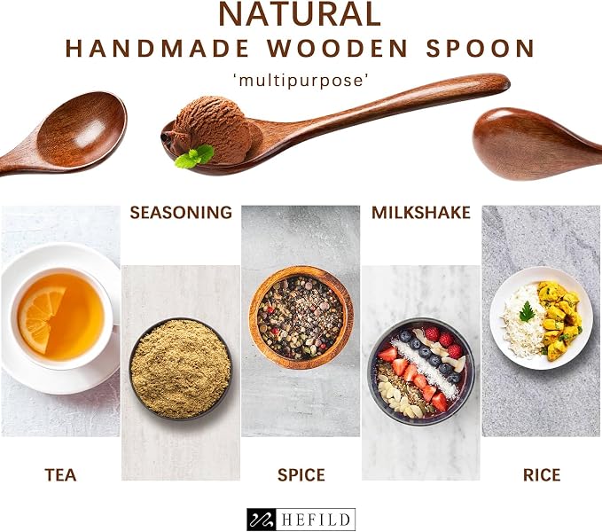 2 PCS Wooden Spoons for Honey, 6.7 inch Small Wooden Spoons - Image 4