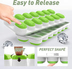 ChefAide Ice Cube Tray with Lid, 2 Packs 28 Cubes Durable Stackable Ice Cube - Image 6